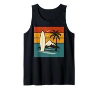 Retro Spiaggia Tramonto Surf Montagna Natura Amante Surfer Canotta