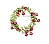 Retrò Spilla Naturali Rosso a Mirtillo Perle di Ramo | Finitura Smaltata, Lega Resistente, per Cerimonia e Uso Quotidiano, Gioiello Donna