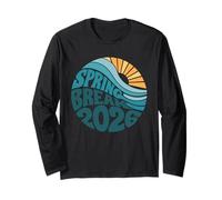 Retro Spring Break 2026 Vibes Tropicali Maglia a Manica