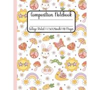 Retro Spring Pattern Seamless Doodle: Composition Notebook| College Ruled With Field | 110 Lined Pages | Fun Matte Cover | Great Size 7.5x9.25 Inch | ... | Perfect Gift | Ideal Notes for Daily Use
