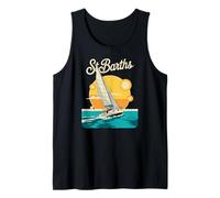 Retro St Barths Sailing Tropical e Retro Travel Canotta