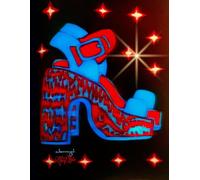 Retro Starlight, Red And Blue, Platform Wedges, 150 Lined Page, 8x11 Page, Notebook Perfect For School, Learning And Note-Taking: Created Art By: ... Linder @ MaryEMade And Tammy Thomas @ TammyT