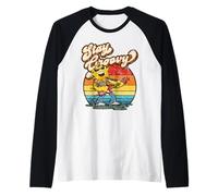 Retro Stay Groovy Vintage Classic Rock Chitarra Suonare Sole Maglia con Maniche Raglan