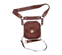 Retro Steampunk Thigh Bag - PU Leather Waist Leg Pack | Medieval Style Square Bag For Motorcycle Riding & Hiking | Gothic Hip Holster