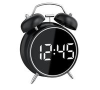 Retro Student Alarm Clock - Double Bell With No Ticking & Powerful Metal Ringtone | High-Pitched Analog Çločk For Reliable -Up Calls | Multi-Functional Electriç Cĺočk For Kids, Teens & Heavy Sleep