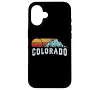 Retro Style Colorado Vintage Rocky Mountains & Sun Custodia per iPhone 16
