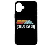 Retro Style Colorado Vintage Rocky Mountains & Sun Custodia per iPhone 16 Plus