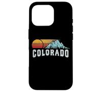 Retro Style Colorado Vintage Rocky Mountains & Sun Custodia per iPhone 16 Pro