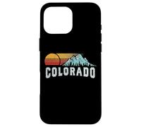 Retro Style Colorado Vintage Rocky Mountains & Sun Custodia per iPhone 16 Pro Max