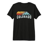 Retro Style Colorado Vintage Rocky Mountains & Sun Maglietta Premium