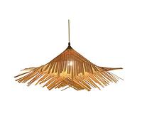 Retro Style E27 Pendant Lamp Bamboo Wicker Rattan Lamp Shades Hand Weave Hanging Light. Straw Hat Shape Creativity Chandelier Teahouse Bar Cafe Club Ceiling Lamp