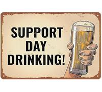 Retro Style Metal Plaque with Beer Graphic Great for Terrace Bar and Indoor Shed Decor Entertaining Wall-Art 8 X 12 in