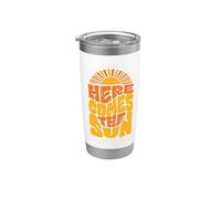 Retro Summer Beach Vibe Vacation Here Comes Sun Vintage Bicchiere termico in acciaio inox doppia parete