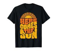 Retro Summer Beach Vibe Vacation Here Comes Sun Vintage Maglietta