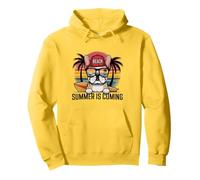 Retro Summer Is Coming Beach Bulldog Art Bulldog francese Felpa con Cappuccio