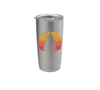 Retro Sun Minimalist Pine Tree Design - Graphic 80's Bicchiere termico in acciaio inox doppia parete