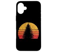 Retro Sun Minimalist Pine Tree Design - Graphic 80's Custodia per iPhone 16 Plus