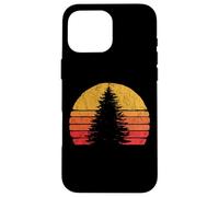 Retro Sun Minimalist Pine Tree Design - Graphic 80's Custodia per iPhone 16 Pro Max