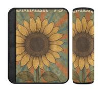 Retro Sunflower Poster 2 pz cintura di sicurezza copertura per adulti protegge il collo e le spalle per berlina funda para cinturón de carro