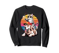 Retro Sunset Golden Retriever GR Dog American Shorthair Cat Felpa