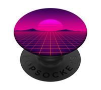 Retro Sunset Horizon Minimal Synthwave Paesaggio PopSockets PopGrip Adesivo