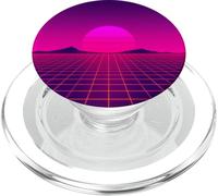 Retro Sunset Horizon Minimal Synthwave Paesaggio PopSockets PopGrip per MagSafe