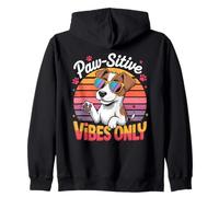 Retro Sunset Jack Russell Terrier amante dei cani Felpa con Cappuccio