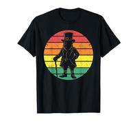 Retro Sunset Leprechaun St Patricks Day Irlandese Celebrazione Maglietta