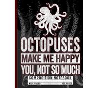 Retro Sunset Ocean Creature Aesthetic Journal: Funny Octopus Composition Notebook for Sea Life Lovers, Marine Biology Students, and Teens