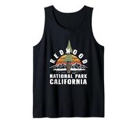Retro Sunset Redwood National Park California Escursionismo Campeggio Canotta