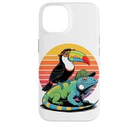 Retro Sunset Toco Toucan Iguana Toucans Custodia per iPhone 14