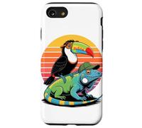 Retro Sunset Toco Toucan Iguana Toucans Custodia per iPhone SE (2020) / 7 / 8