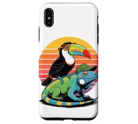Retro Sunset Toco Toucan Iguana Toucans Custodia per iPhone XS Max