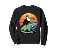 Retro Sunset Toco Toucan Iguana Toucans Felpa