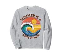Retro Sunset Wave Summer Is A State of Mind Surf Beach Felpa