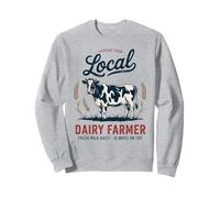 Retro Support Local Dairy Farm - Fiero agricoltore lattiero-caseario vintage Felpa
