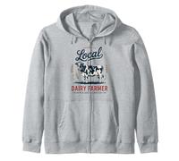 Retro Support Local Dairy Farm - Fiero agricoltore lattiero-caseario vintage Felpa con Cappuccio