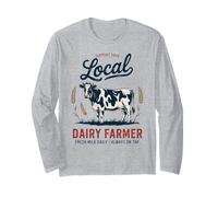 Retro Support Local Dairy Farm - Fiero agricoltore lattiero-caseario vintage Maglia a Manica