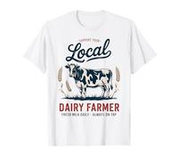 Retro Support Local Dairy Farm - Fiero agricoltore lattiero-caseario vintage Maglietta
