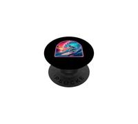 Retro Surfer Riding Vibrant Ocean Wave PopSockets PopGrip Adesivo