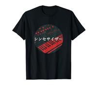 Retro Synthesizer Japanese Kanji Aesthetic Analog Maglietta