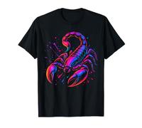 Retro Synthwave Scorpione Art Scorpione Zodiac Graphic Maglietta