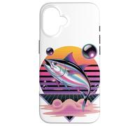 Retrò Synthwave Tonno Pesca Pescatore Pescatore Custodia per iPhone 16