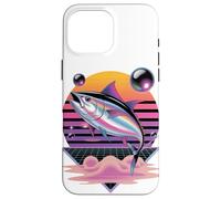 Retrò Synthwave Tonno Pesca Pescatore Pescatore Custodia per iPhone 16 Pro Max