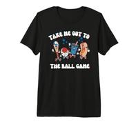 Retro Take Me out ToThe Ball Gioco Baseball Hot Dog Bat Ball Ball Maglietta Premium