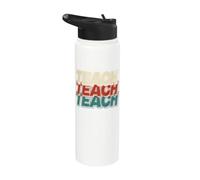 Retro Teach Teacher Back To School Educator Stainless Steel Insulated Water Bottle