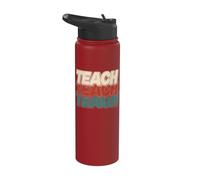 Retro Teach Teacher Back To School Educator Stainless Steel Insulated Water Bottle