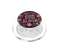 Retro Teacher Helping Little Minds Bloom Floral Citazione PopSockets PopGrip per MagSafe