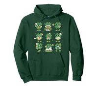 Retro Teacher St Patrick Day Charm Irish Trifoglio Verde Felpa con Cappuccio