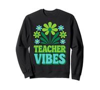 Retro Teacher Vibes Flower Power Ritorno a scuola Felpa